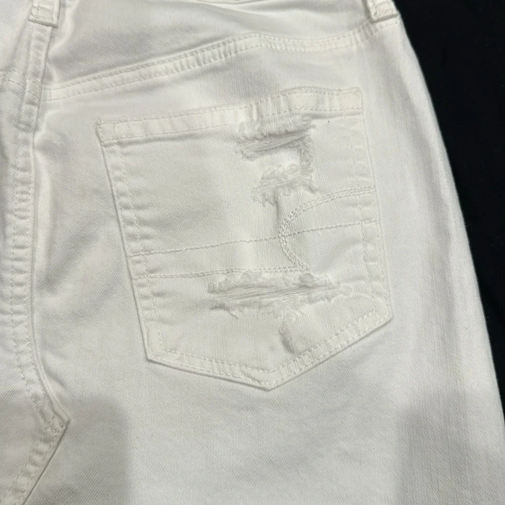 American Eagle Outfitters Distressed White Denim Skirt